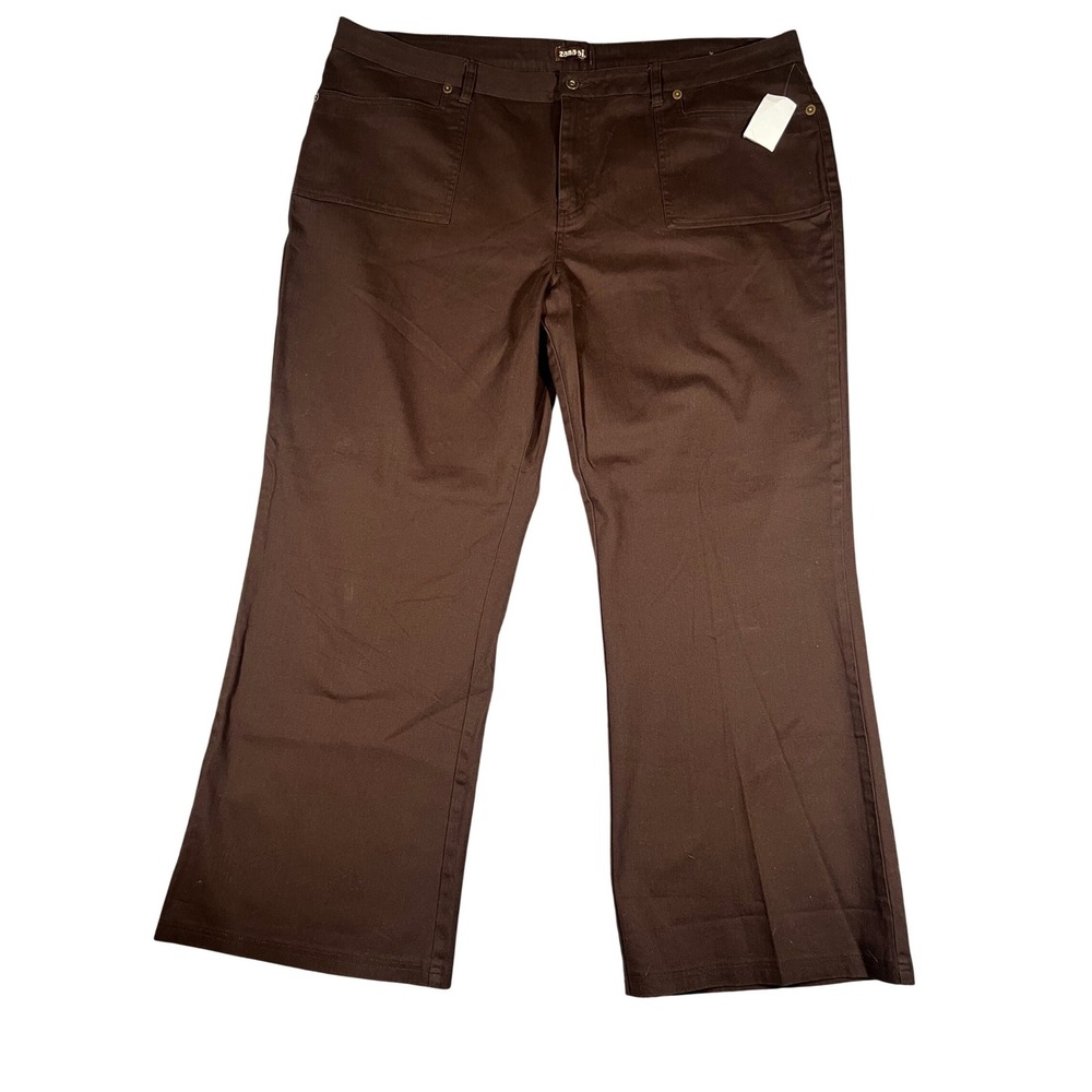 Zana-Di Jeans Brown Wide Leg Trousers High Rise Stretch Jeans Size 26